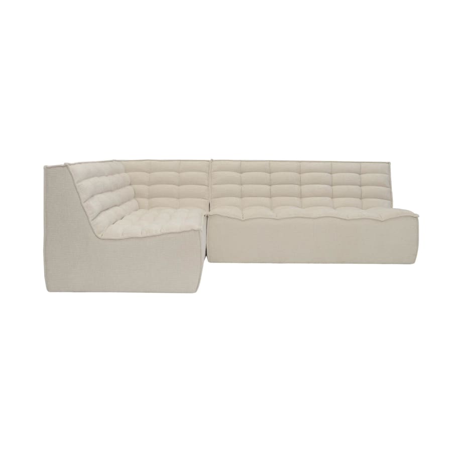 Canapé d'angle modulable en tissu beige